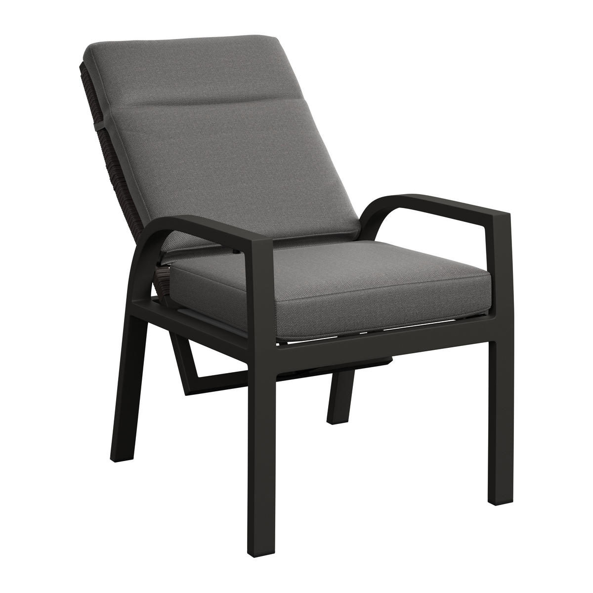 LOUNGESESSEL  - Dunkelgrau/Anthrazit, Modern, Textil/Metall (64/110/72cm) - Amatio