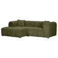 ECKSOFA  in Cord Dunkelgrün  162/250 cm  - Dunkelgrün/Schwarz, KONVENTIONELL, Kunststoff/Textil (162/250cm) - Carryhome