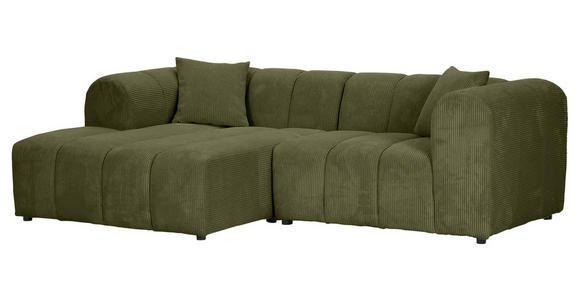 ECKSOFA  in Cord Dunkelgrün  162/250 cm  - Dunkelgrün/Schwarz, KONVENTIONELL, Kunststoff/Textil (162/250cm) - Carryhome