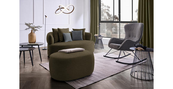 2-SITZER-SOFA in Bouclé Olivgrün - Schwarz/Olivgrün, MODERN, Kunststoff/Textil (177/86/105cm) - Hom`in