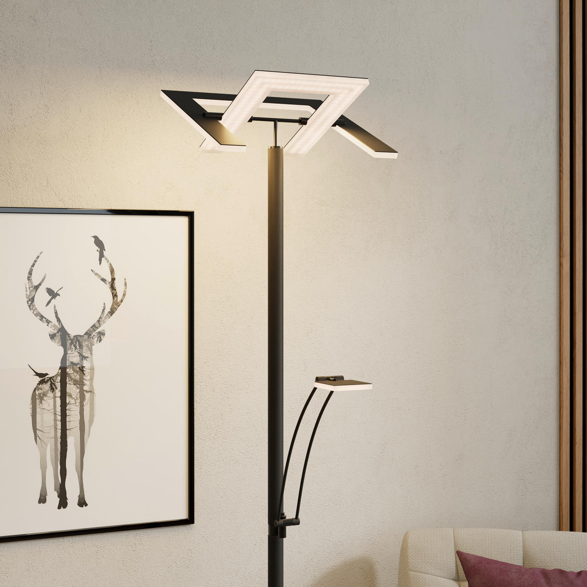 LED-DECKENFLUTER Niko 35/180 cm  - Schwarz, KONVENTIONELL, Kunststoff/Metall (35/180cm) - Dieter Knoll