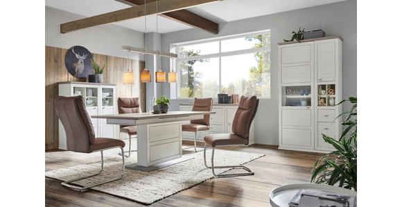 ESSTISCH Grau, Weiß rechteckig  Variantenauswahl  - Weiß/Grau, LIFESTYLE, Holzwerkstoff (160-200/90/76,2cm) - Hom`in