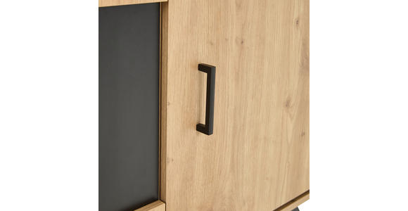 KOMMODE  in 110/78/40 cm  - Eichefarben/Schwarz, LIFESTYLE, Holzwerkstoff/Metall (110/78/40cm) - Xora