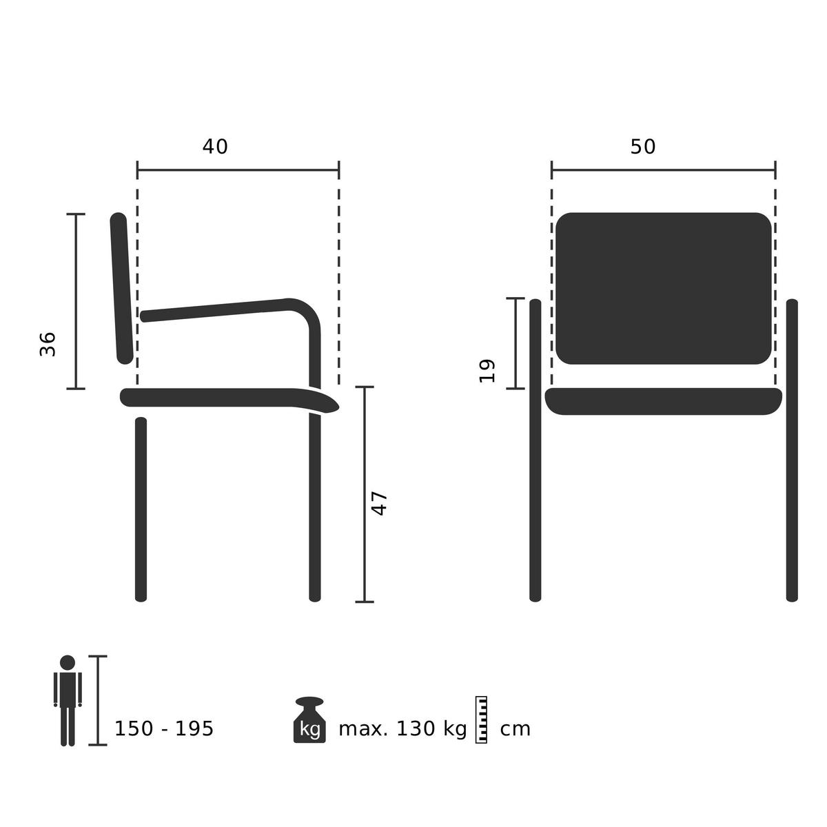 KONFERENČNI STOL tekstil črna  - črna, Basics, kovina/tekstil (58/79/55cm) - MID.YOU