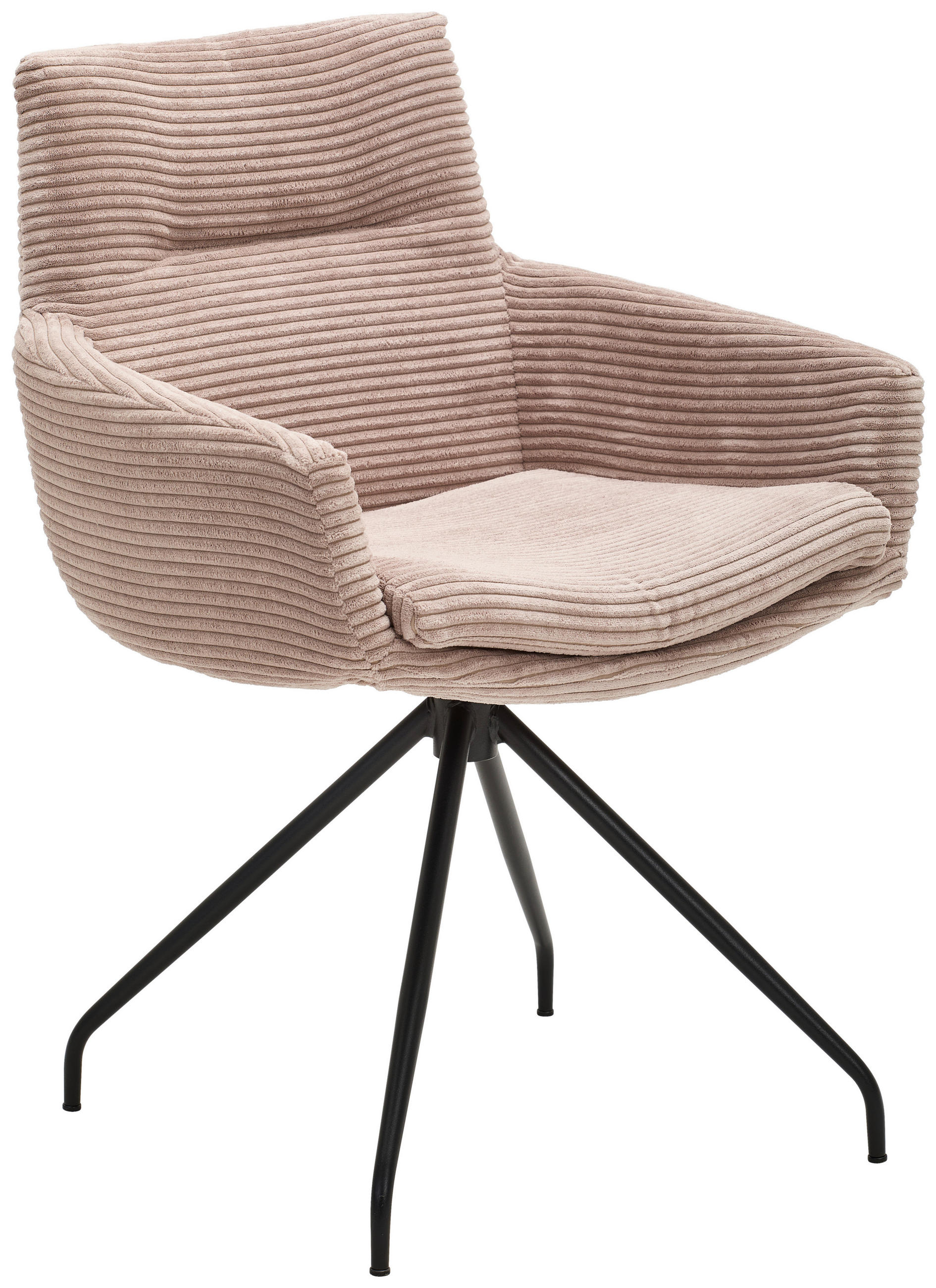 ARMLEHNSTUHL  in Cord  - Taupe/Schwarz, Design, Textil/Metall (61/85/64cm) - Musterring