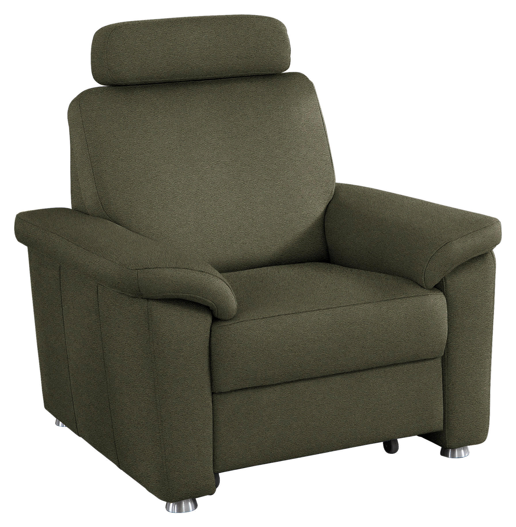 FERNSEHSESSEL in Webstoff Grün  - Silberfarben/Grün, Konventionell, Textil/Metall (102/91/91-159cm) - Beldomo System
