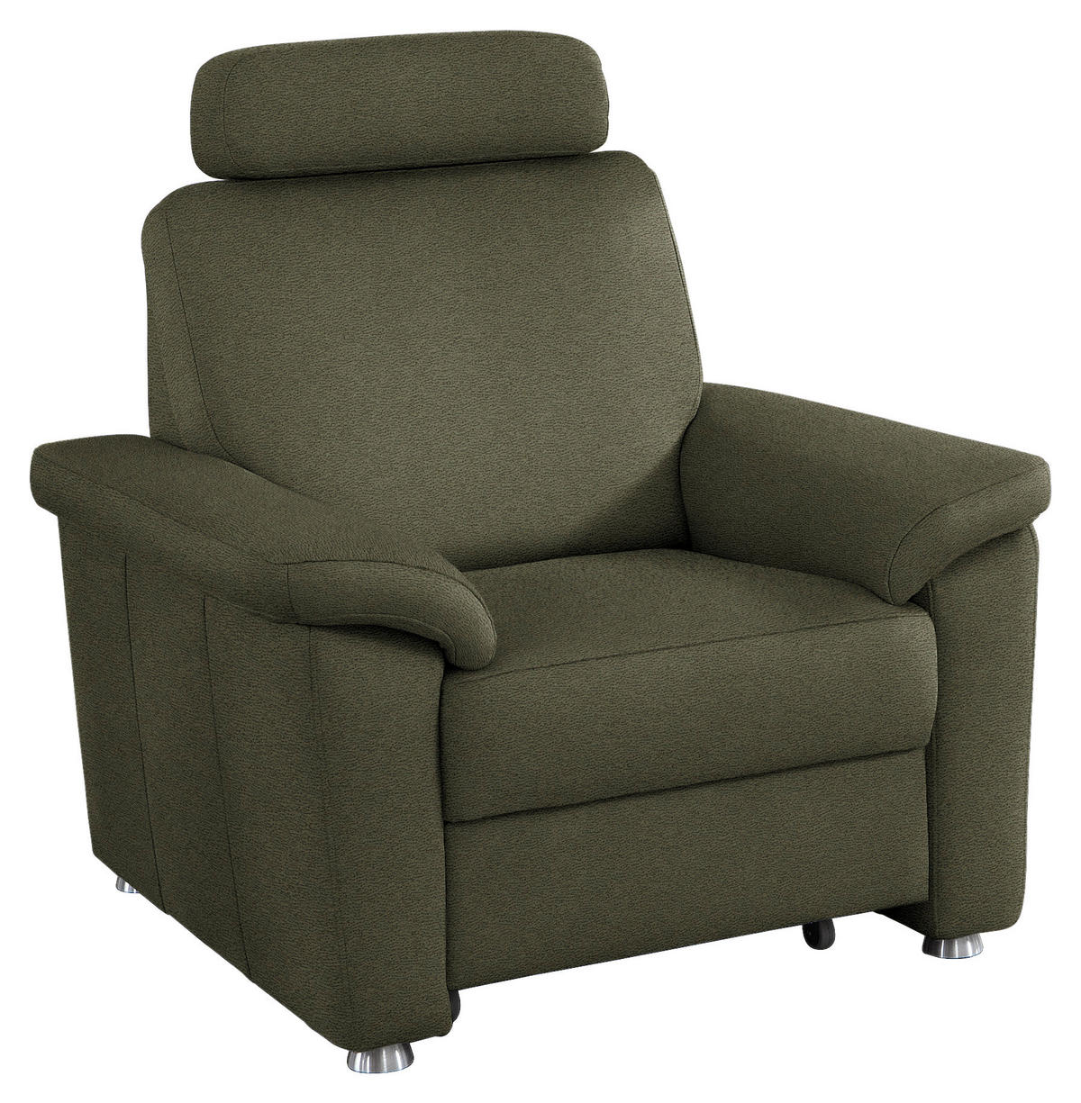 FERNSEHSESSEL in Webstoff Grün  - Silberfarben/Grün, Konventionell, Textil/Metall (102/91/91-159cm) - Beldomo System