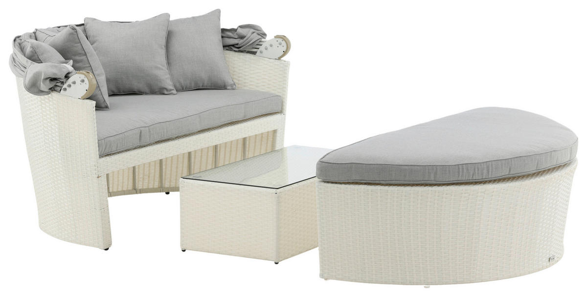 SONNENINSEL 153/72/76 cm  - Weiß, KONVENTIONELL, Kunststoff (153/72/76cm) - Gardenson