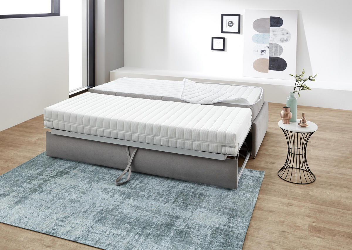 SCHLAFSOFA Flachgewebe Hellgrau  - Hellgrau, Design, Textil (212/56/98cm) - Bali