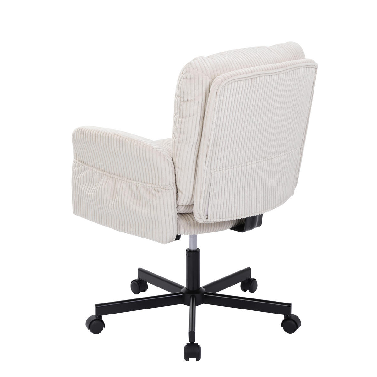 DREHSTUHL Cord Schwarz, Beige  - Beige/Schwarz, Design, Kunststoff/Textil (73/91/101/68cm) - Stylife