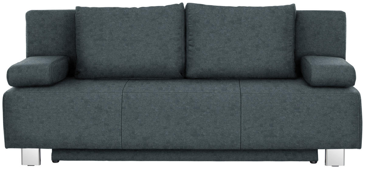 SCHLAFSOFA in Webstoff Anthrazit  - Chromfarben/Anthrazit, Design, Textil/Metall (197/88/89cm) - Xora