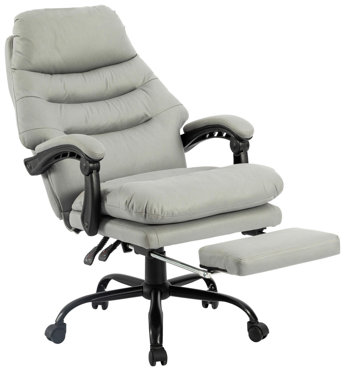 PISARNIŠKI STOL kovina, umetna masa, tekstil siva, črna  - siva/črna, Moderno, kovina/umetna masa (64/114-122/72cm) - Xora