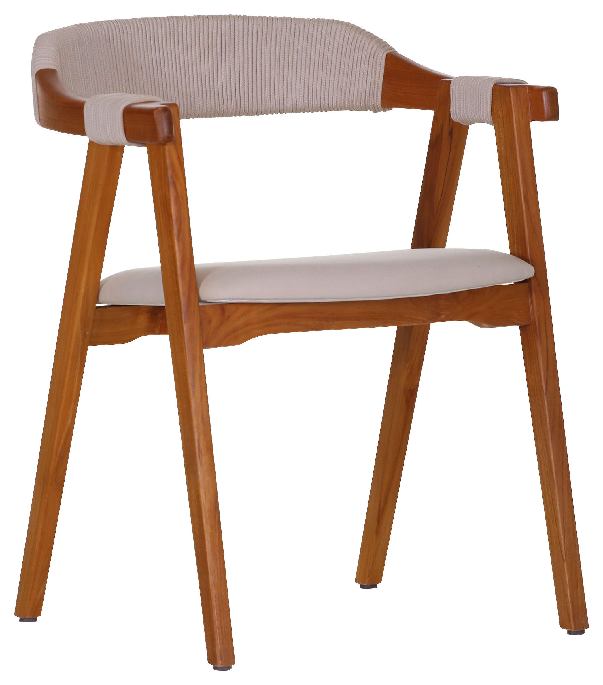 ARMLEHNSTUHL Recyclingholz, Teakholz massiv - Trend, Holz/Textil (55/77/55cm) - Livetastic