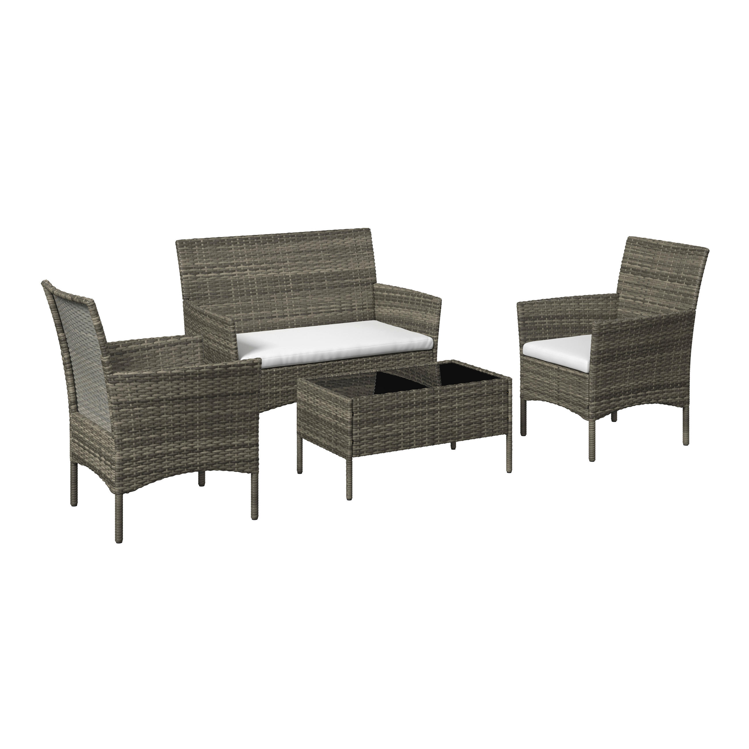 VRTNI SET       krem barve, siva, črna    - siva/črna, Basics, umetna masa/steklo - Ambia Garden