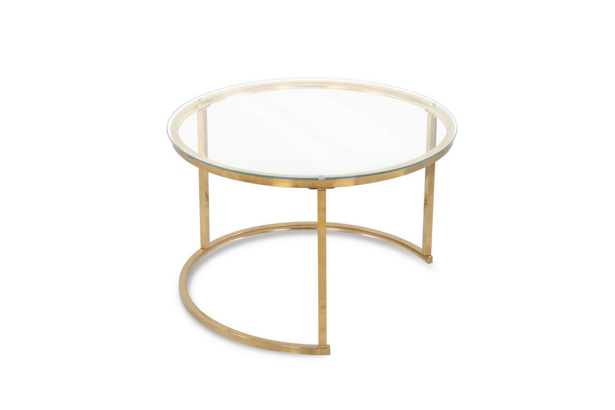 SET KLUB STOLIĆA višebojno, bijela, zlatne boje, prozirno  metal, staklo  - bijela/višebojno, Design, staklo/metal (50-70/50-70/38-45cm) - MID.YOU
