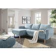 ECKSOFA Blau Flachgewebe  - Blau/Buchefarben, KONVENTIONELL, Holz/Textil (144/230cm) - Carryhome