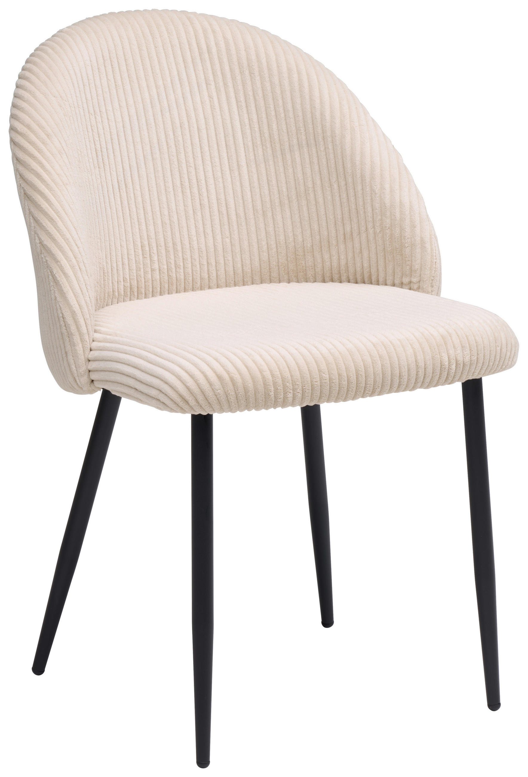 STUHL   Cord  - Beige/Schwarz, Basics, Textil/Metall (52/82/58cm) - Livetastic