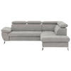 ECKSOFA in Mikrofaser Grau  - Chromfarben/Grau, Konventionell, Textil/Metall (256/209cm) - Livetastic