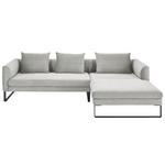 ECKSOFA  in Cord Grau  284/178 cm  - Schwarz/Grau, KONVENTIONELL, Textil/Metall (284/178cm) - Hom`in