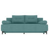 SCHLAFSOFA in Velours Türkis  - Türkis/Schwarz, KONVENTIONELL, Textil/Metall (200/98/90cm) - Carryhome