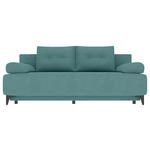 SCHLAFSOFA in Velours Türkis  - Türkis/Schwarz, KONVENTIONELL, Textil/Metall (200/98/90cm) - Carryhome