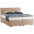 BOXSPRINGBETT 160/200 cm  in Hellbraun  - Wengefarben/Hellbraun, KONVENTIONELL, Holz/Textil (160/200cm) - Novel
