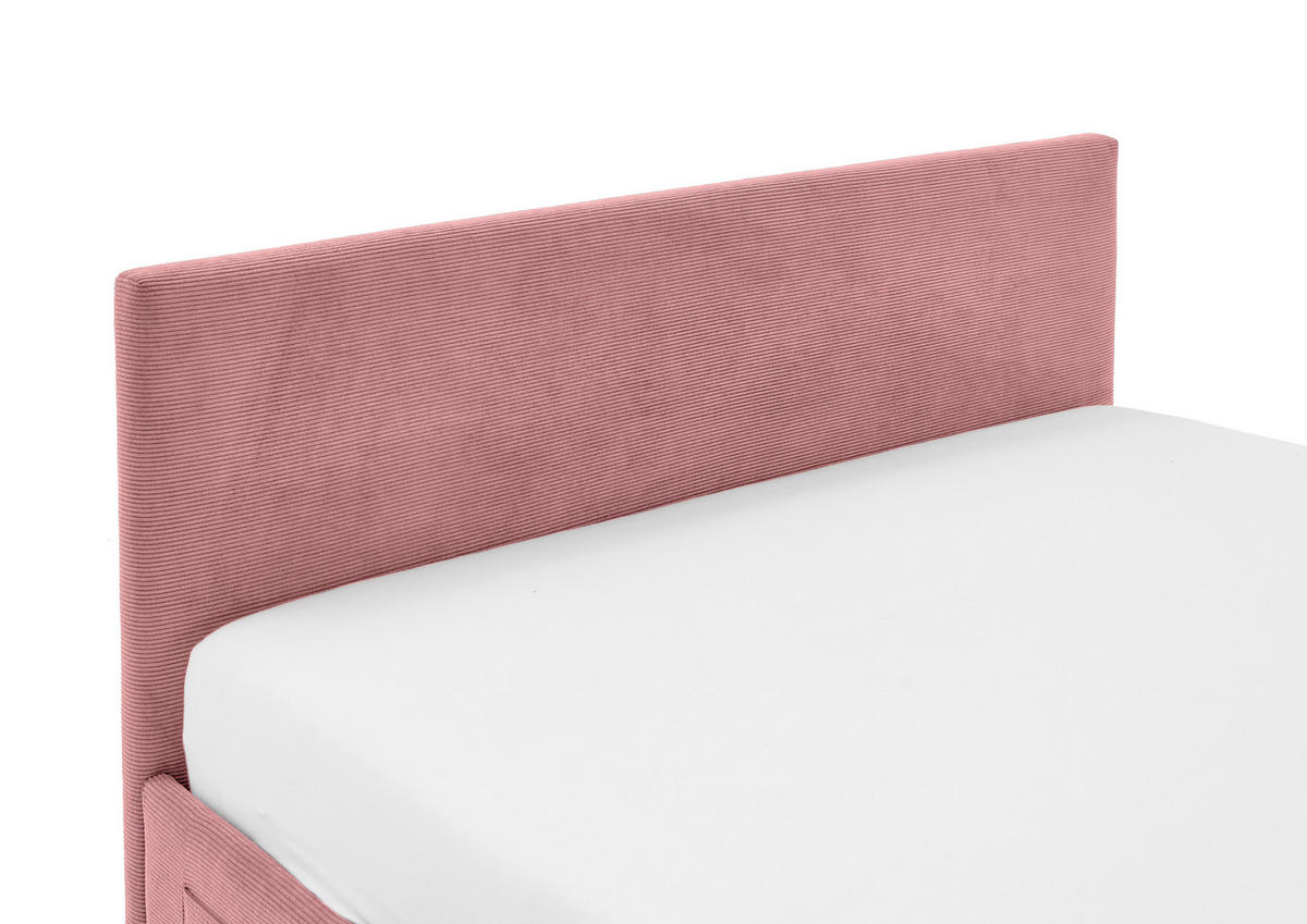 POLSTERBETT 140/200 cm  Rosa  - Eichefarben/Rosa, Konventionell, Holz/Textil (140/200cm) - Stylife