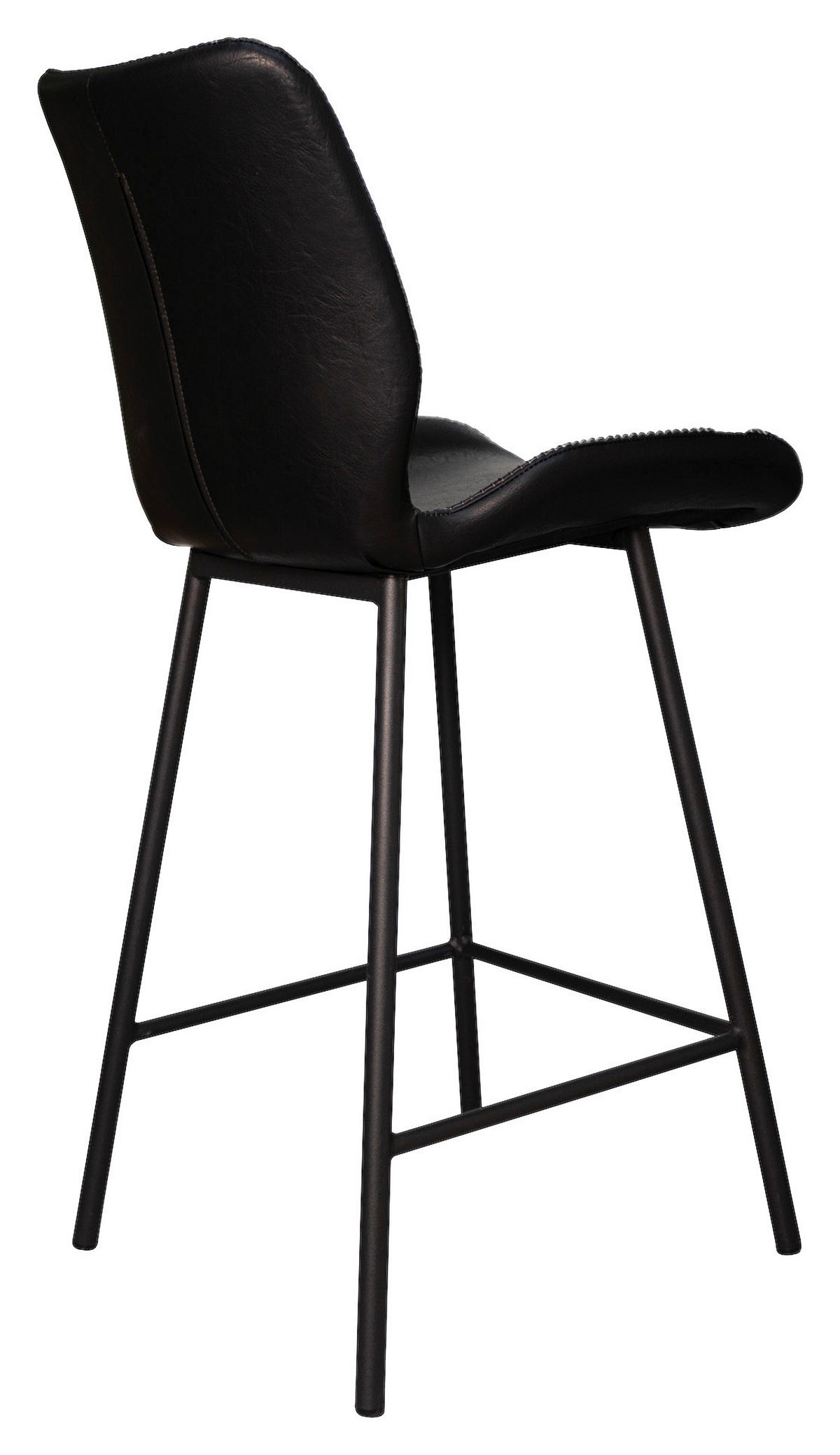 BARHOCKER-SET Lederlook Schwarz  - Schwarz, KONVENTIONELL, Kunststoff/Textil (47/99/55cm) - MID.YOU