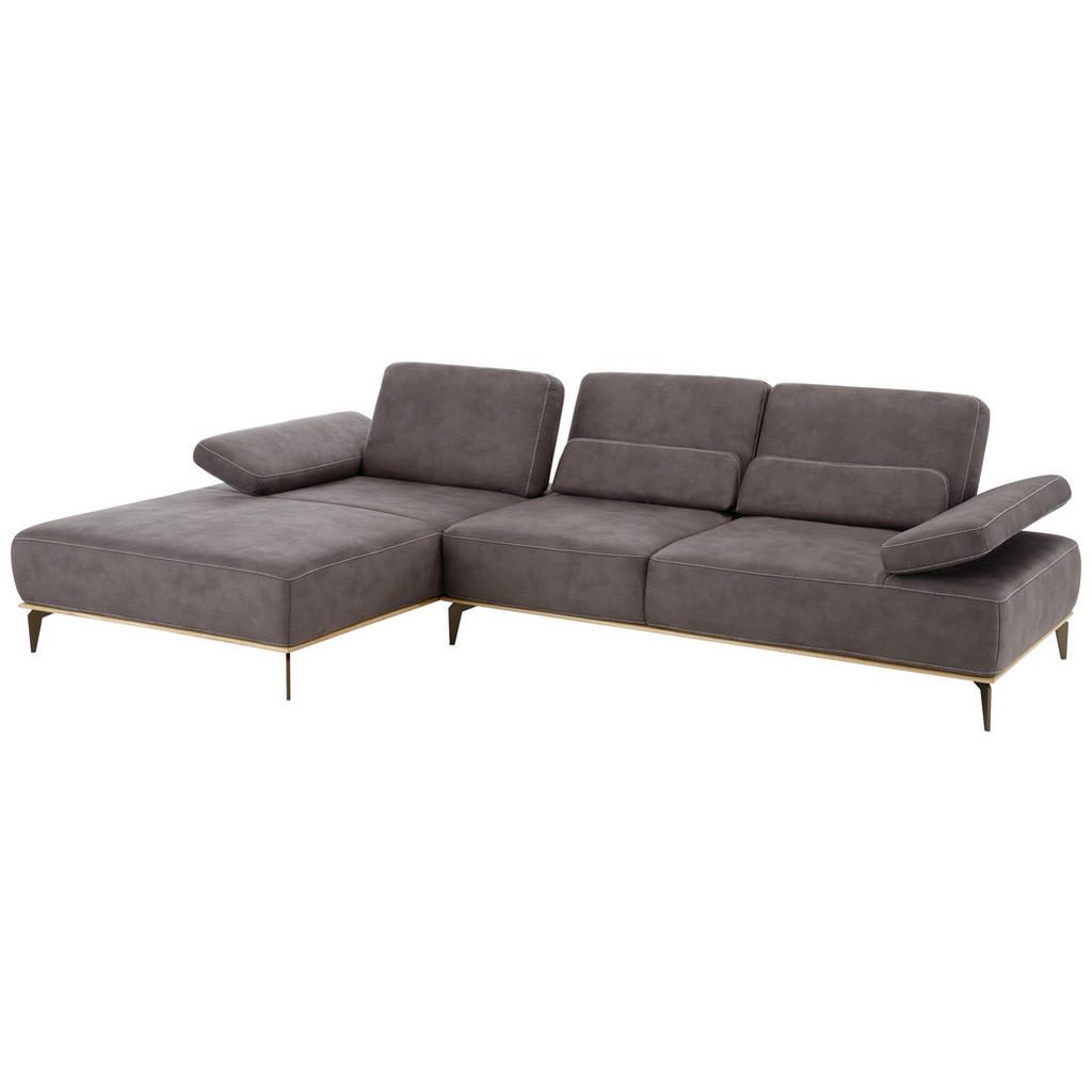 Thumbnail - Valnatura Ecksofa 16580 Sprint, Mokka, Textil, Uni, 4-Sitzer, Ottomane links, nicht einzeln stellbar, L-Form, 298x176 cm...