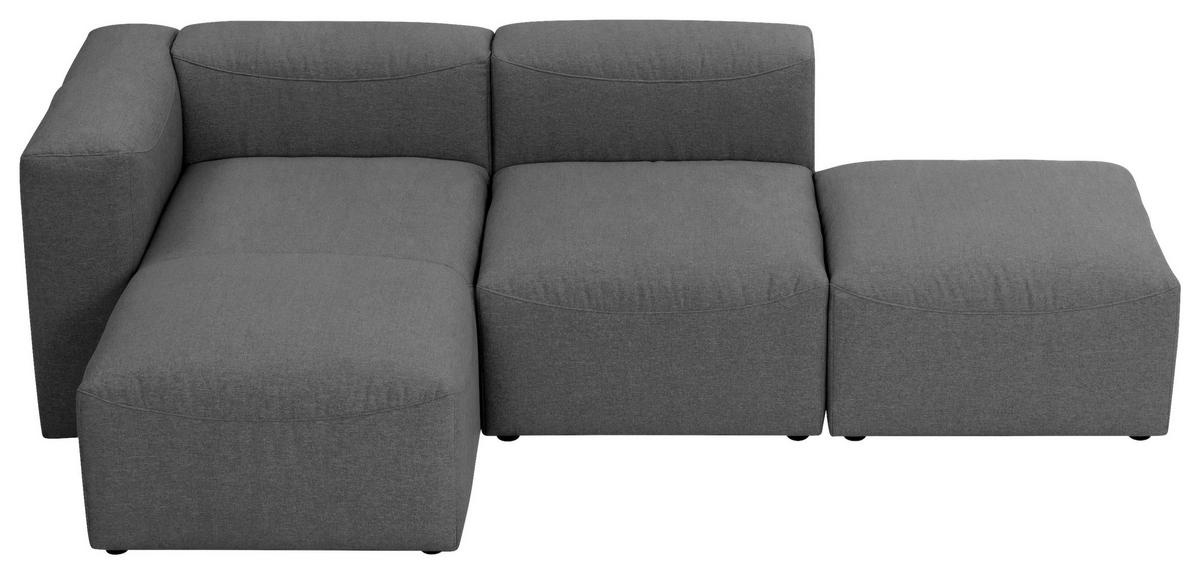 ECKSOFA in Flachgewebe Anthrazit   - Anthrazit, Design, Kunststoff/Textil (250/73/160cm) - Max Winzer