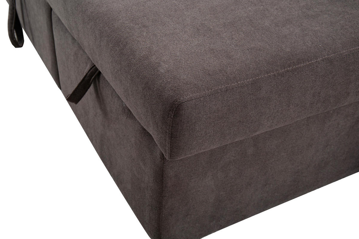 WOHNLANDSCHAFT Dunkelgrau Webstoff  - Dunkelgrau/Schwarz, Design, Holz/Kunststoff (264/88/135,5cm) - Ti'me
