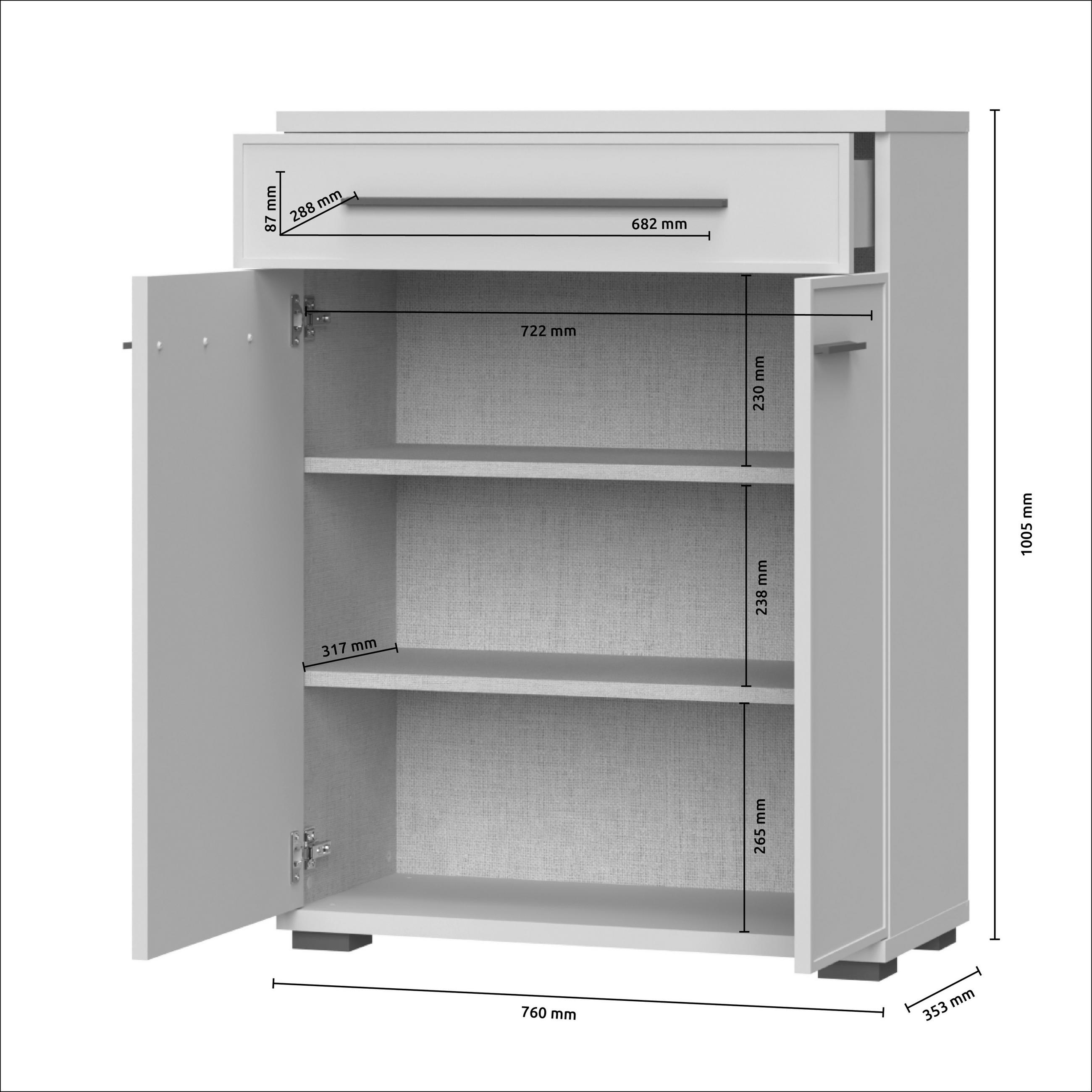 CIPELARNIK   pločasti materijal     - Moderno, pločasti materijal/plastika (76/101/36cm) - Voleo