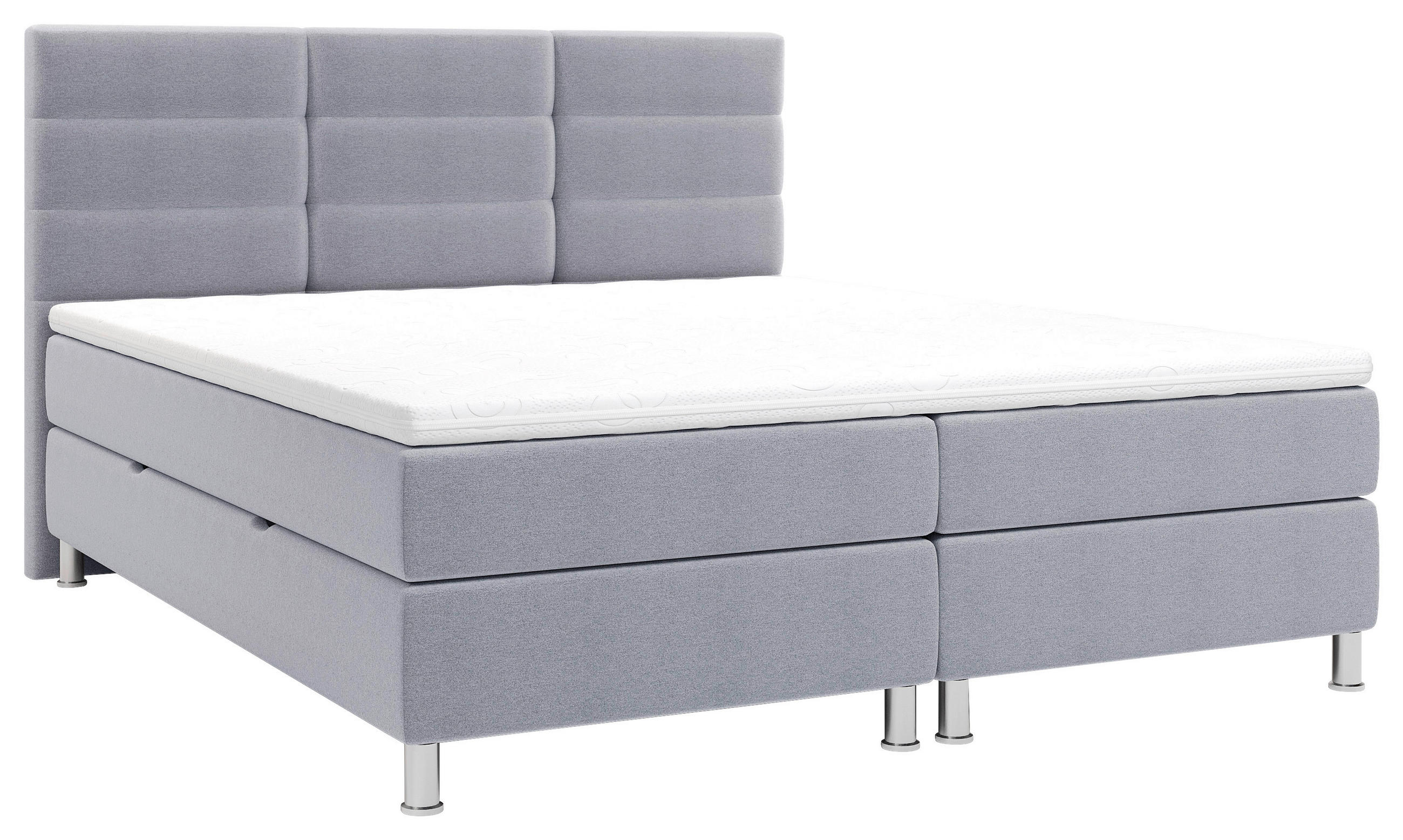 BOXBETT 180/200 cm  in Hellgrau  - Chromfarben/Hellgrau, KONVENTIONELL, Textil/Metall (180/200cm) - Carryhome