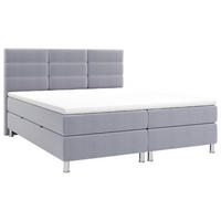 BOXBETT 160/200 cm  in Hellgrau  - Chromfarben/Hellgrau, KONVENTIONELL, Textil/Metall (160/200cm) - Carryhome