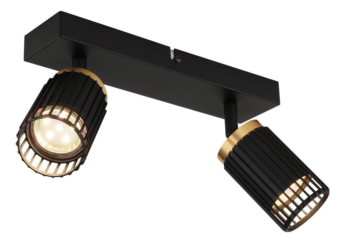BODOVÉ SVÍTIDLO, 25 W/GU10, 26/12,5/15,5 cm - černá/barvy zlata, Design, kov (26/12,5/15,5cm) - Globo