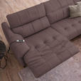 ECKSOFA in Echtleder Altrosa  313/165 cm  - Beige/Schwarz, Design, Leder/Metall (313/165cm) - Emilio Belluti