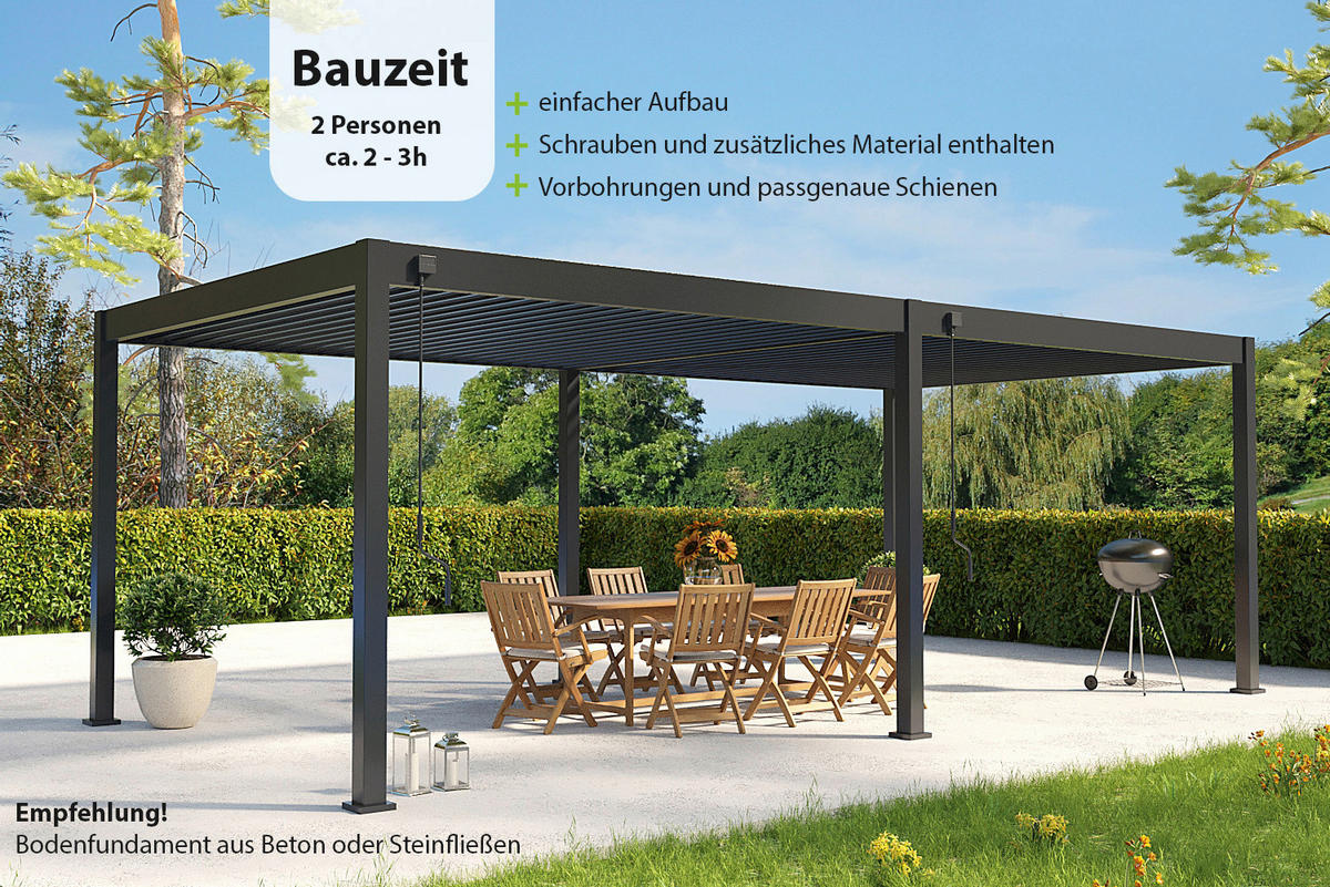 PERGOLA 720/255/360 cm   - Anthrazit, Basics, Metall (720/255/360cm) - WEIDE