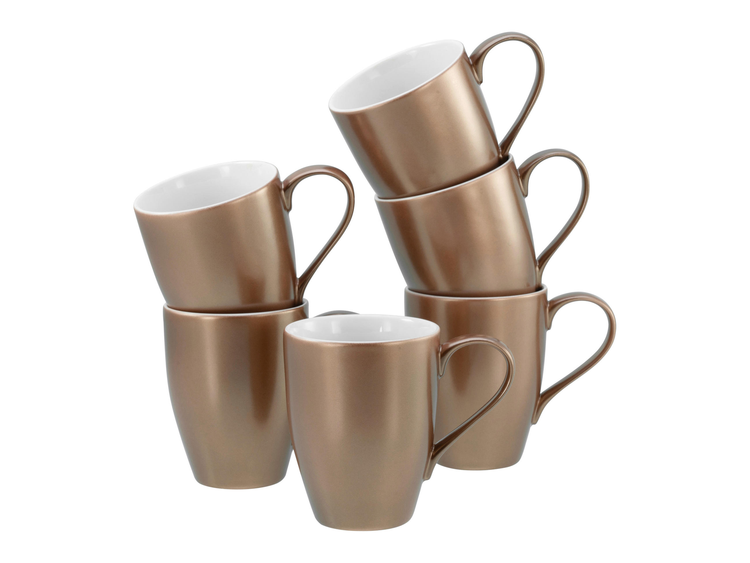 KAFFEEBECHER Golden Days Weiss  300 ml   - Goldfarben/Weiß, Basics, Keramik (300ml) - Creatable