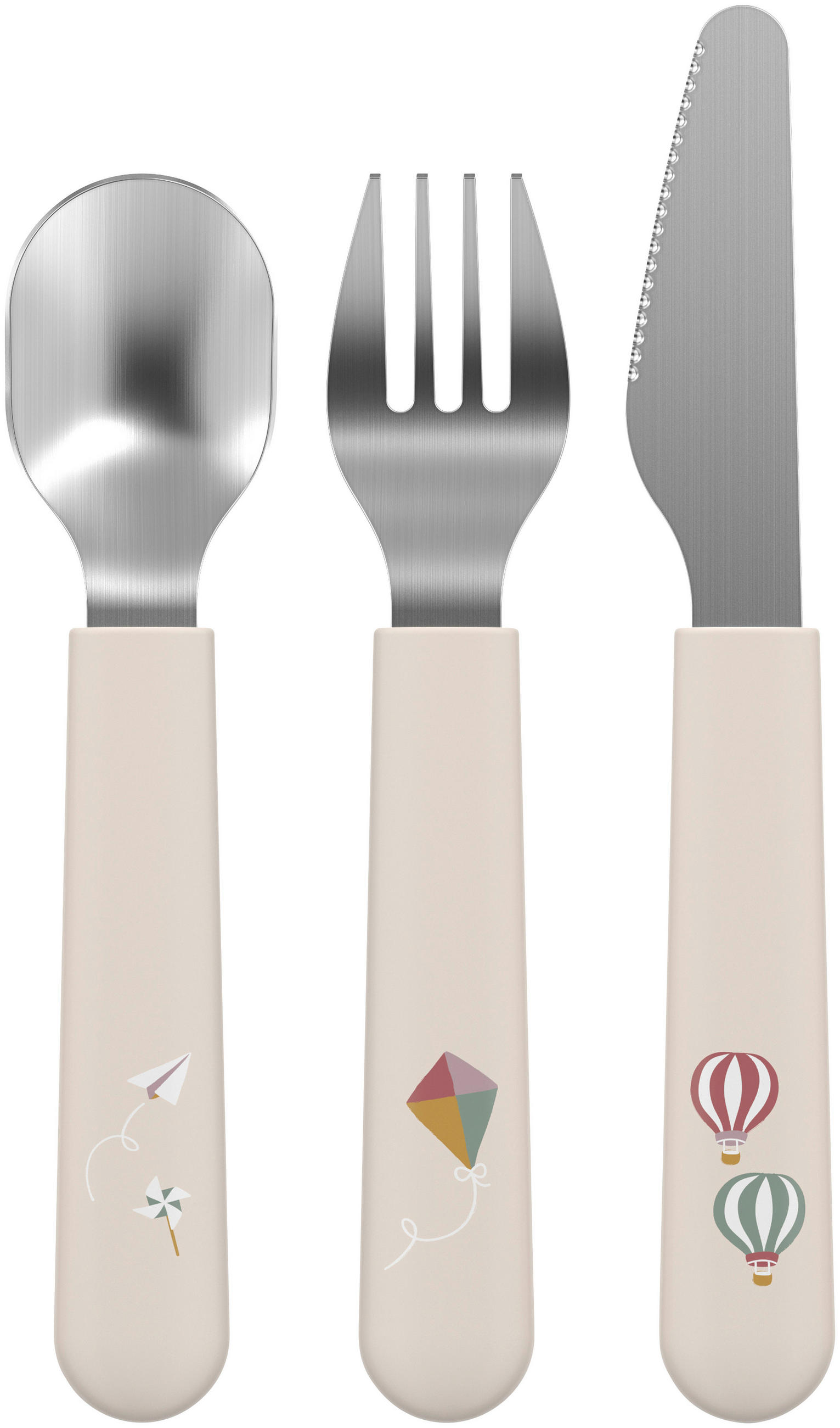 KINDERBESTECK 3-teilig  - Beige, Basics, Kunststoff/Metall (12/1,7/19,3cm) - Mepal