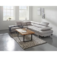 KOTNA SEDEŽNA GARNITURA, tkanina barve jajčevca  - črna/barve jajčevca, Design, kovina/tekstil (223/263cm) - Welnova