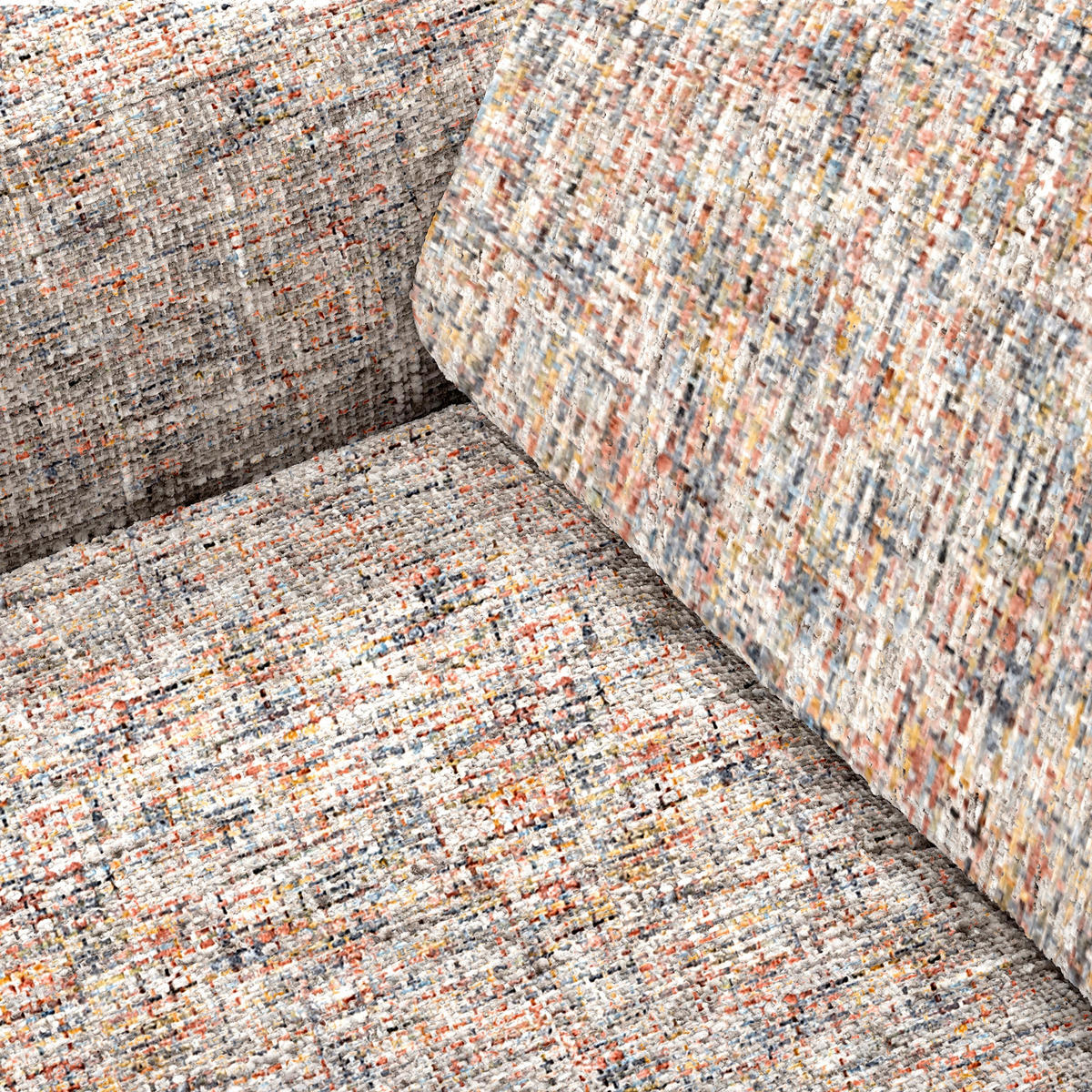 3-SITZER-SOFA Webstoff Blau, Gelb, Rot, Weiss  - Blau/Weiss, Design, Textil/Metall (187/85/92cm) - Livetastic