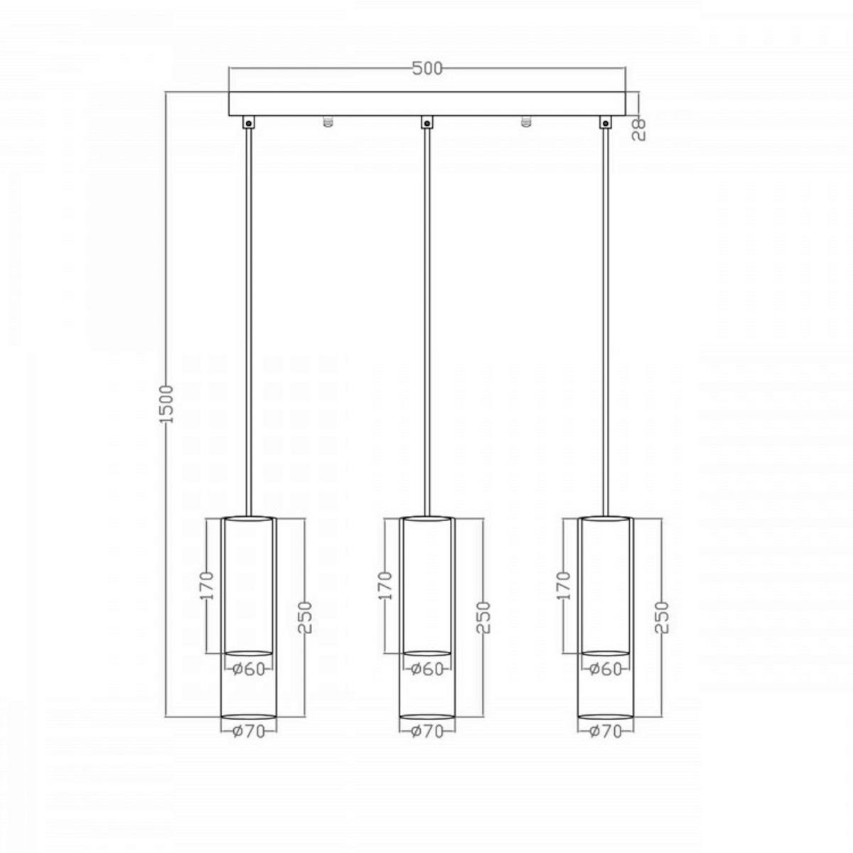 HÄNGELEUCHTE 50/7/150 cm    - Goldfarben, Basics, Glas (50/7/150cm)