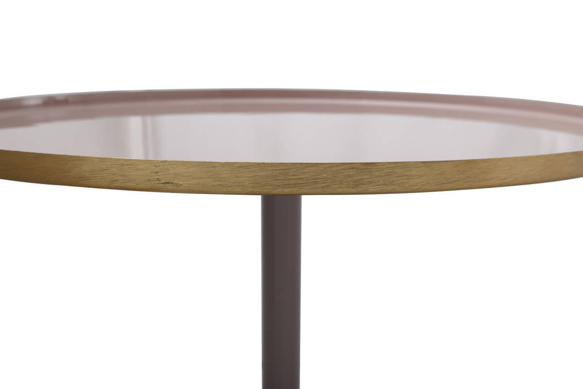 ODKLÁDACÍ STOLEK, šedá, starorůžová - šedá/starorůžová, Trend, kov (51/51/52cm)