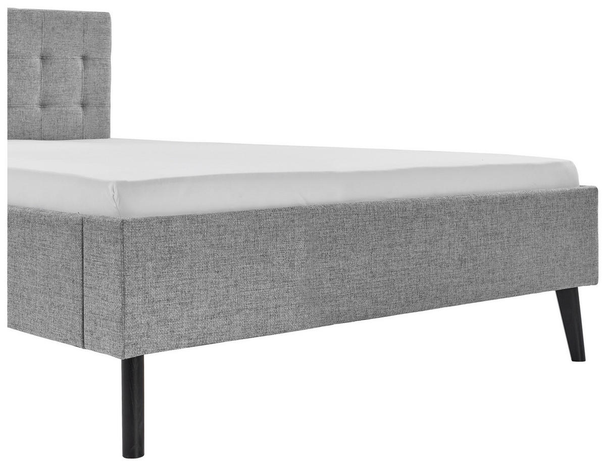 POLSTERBETT 140/200 cm  in Grau  - Schwarz/Grau, Basics, Holz/Textil (140/200cm) - Boxxx