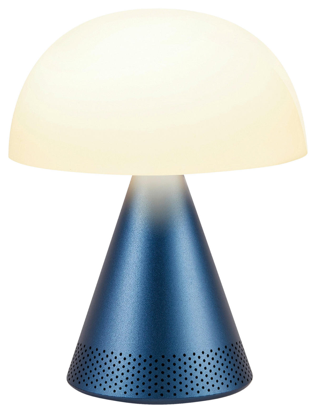 AKKU-TISCHLEUCHTE 14/17/14 cm   - Dunkelblau, Design, Kunststoff/Metall (14/17/14cm)