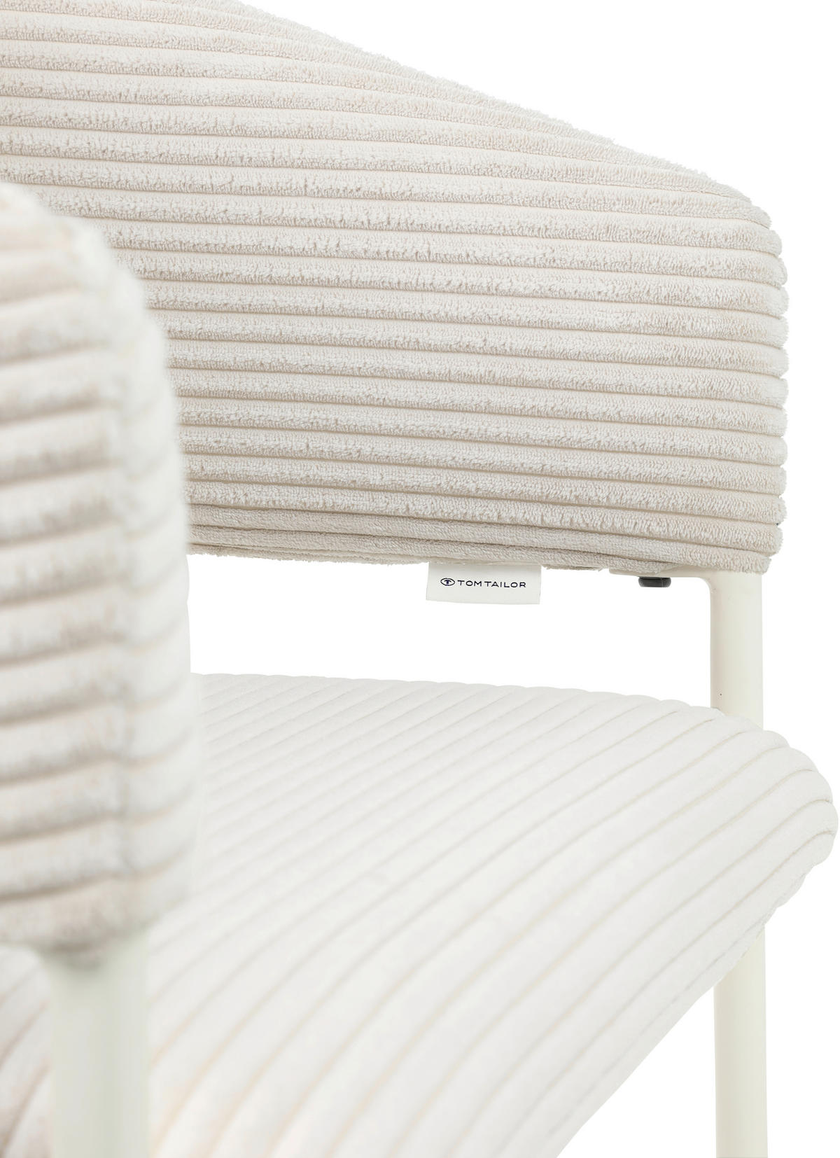 ARMLEHNSTUHL  in Stahl Cord  - Beige/Weiß, Basics, Textil/Metall (58/81,5/58cm) - Tom Tailor