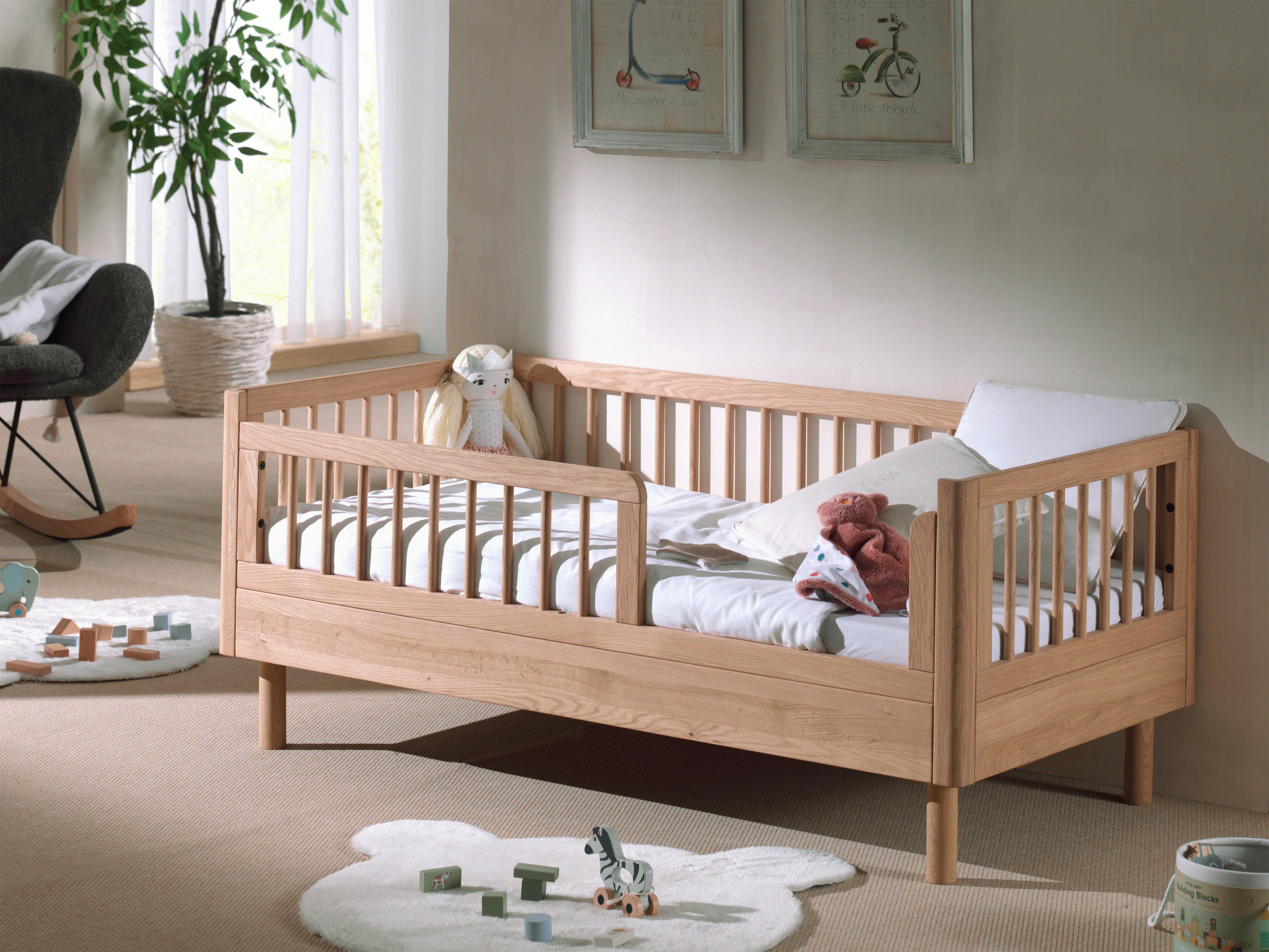 KINDER-/JUNIORBETT - Eichefarben/Naturfarben, MODERN, Holz (70/140cm) - MID.YOU