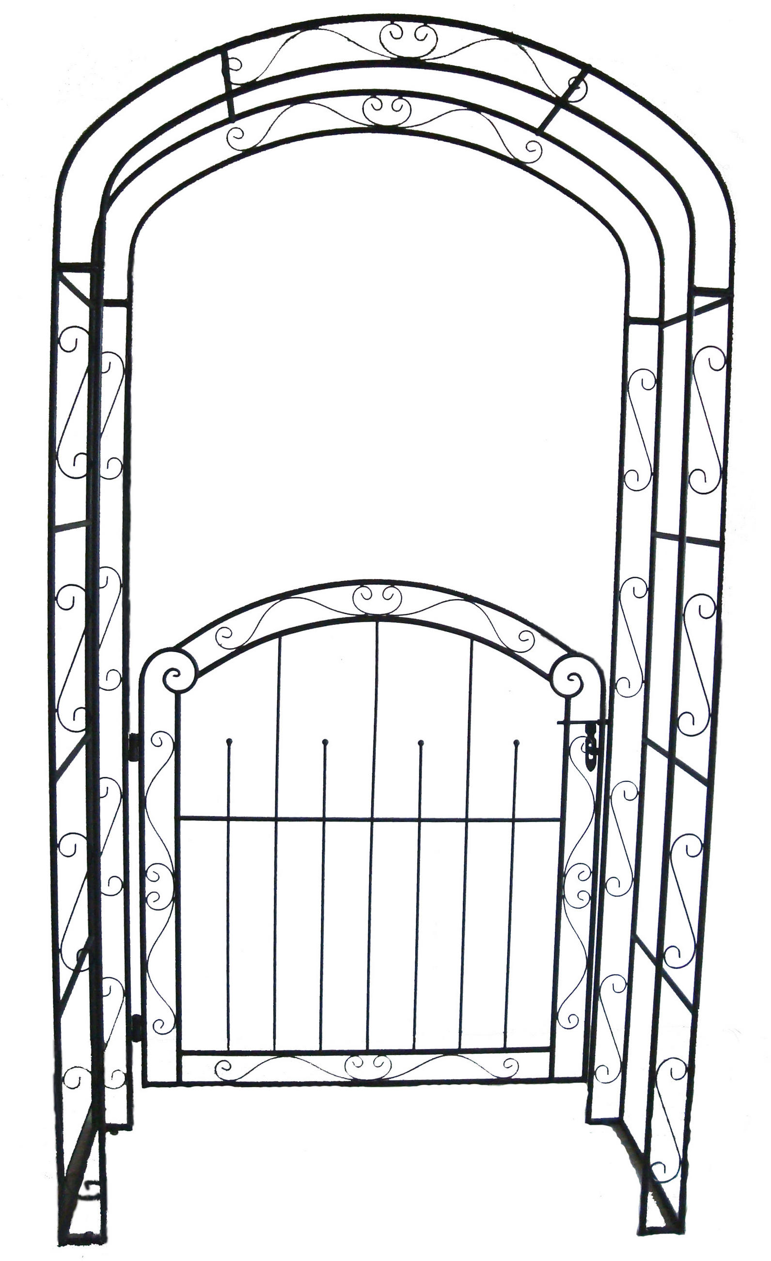 Rosenbogen mit Tür Metall Mayon BxHxT 115x215x43 cm