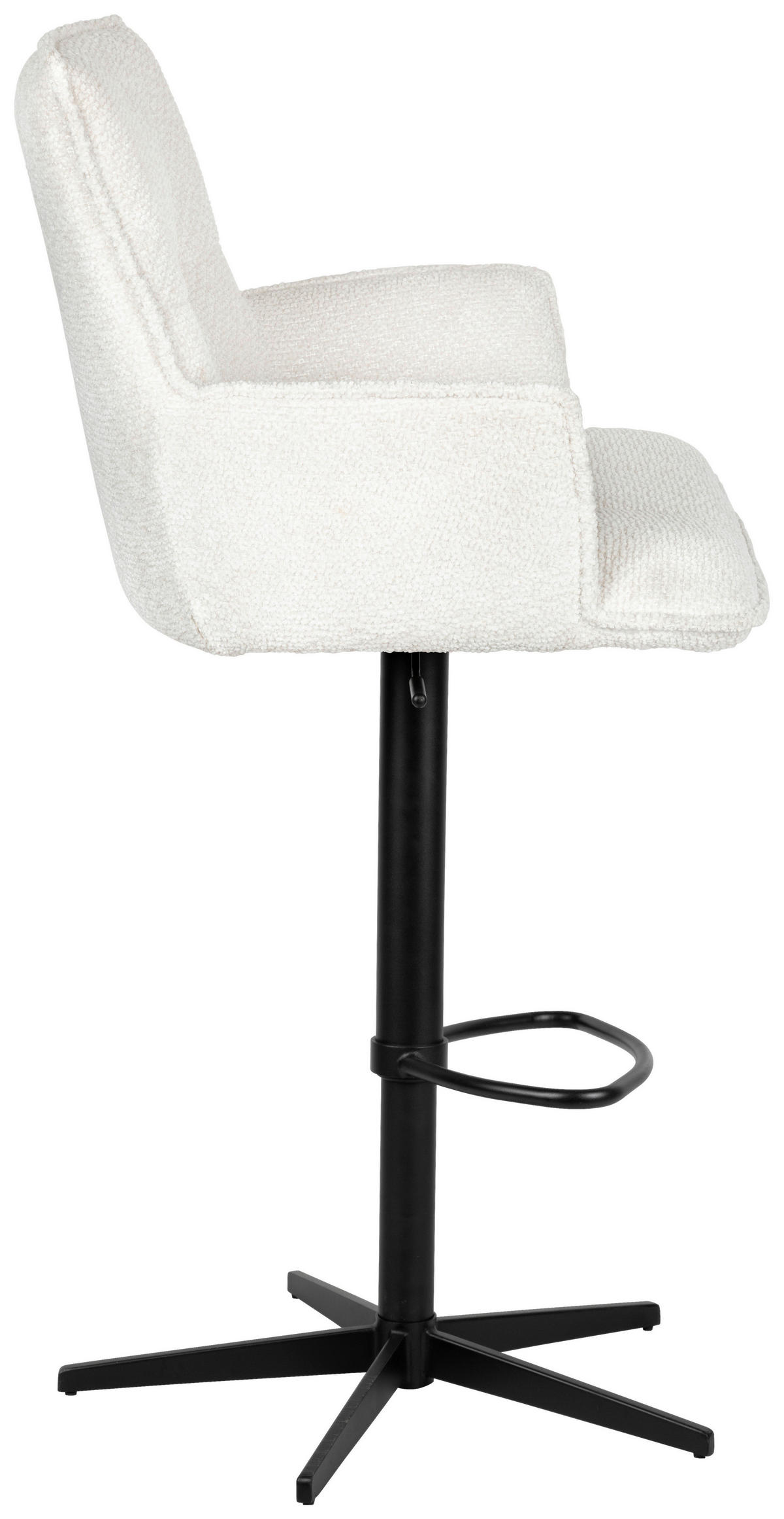 BARHOCKER in Metall, Textil Creme, Schwarz  - Creme/Schwarz, Design, Textil/Metall (56/103-120/55cm) - Niels Andersson