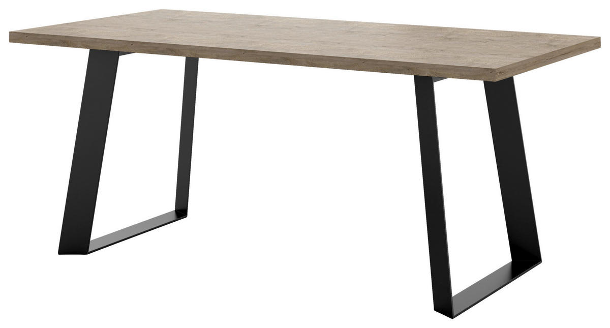 JÍDELNÍ STŮL, černá, koňaková, 180/90/76 cm - černá/koňaková, Design, kov/kompozitní dřevo (180/90/76cm) - Livetastic